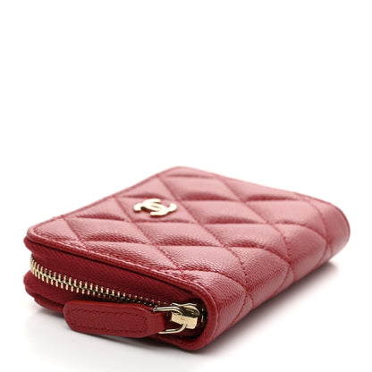 Chanel Caviar Quilted Zip Coin Purse Red 4 of 8