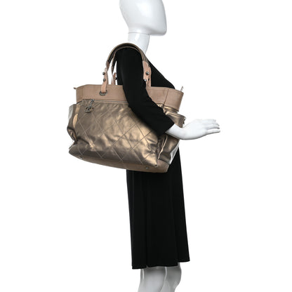 Chanel Metallic Coated Canvas Large Paris Biarritz Tote Gold 2 of 24