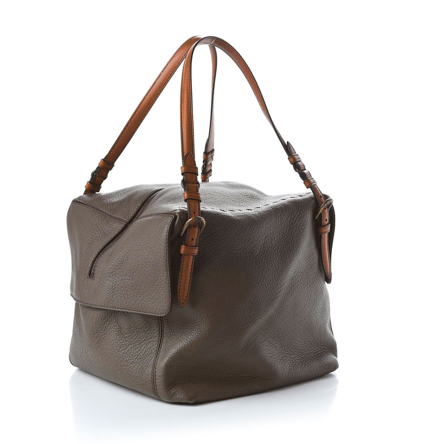 Bottega Veneta Cervo Deerskin Shoulder Bag Brown 3 of 9