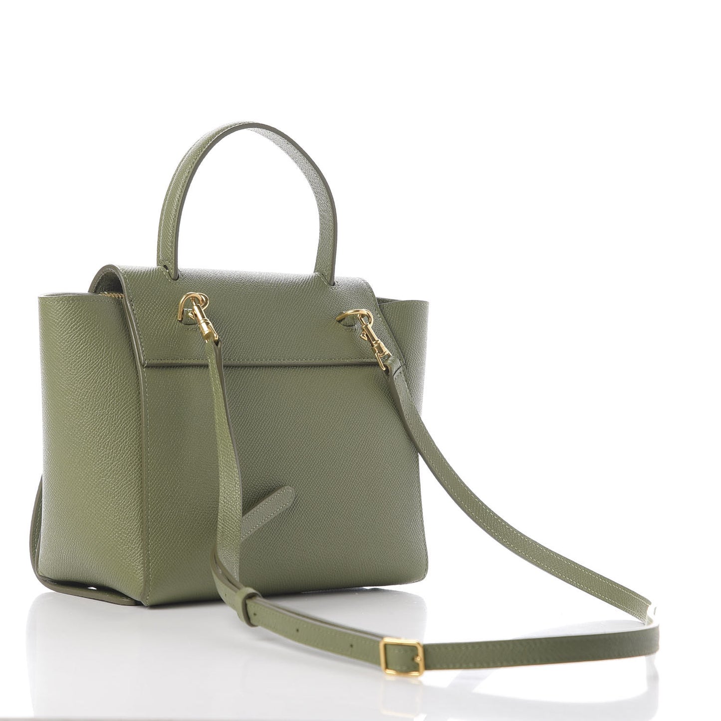 Grained Calfskin Micro Belt Bag Olive