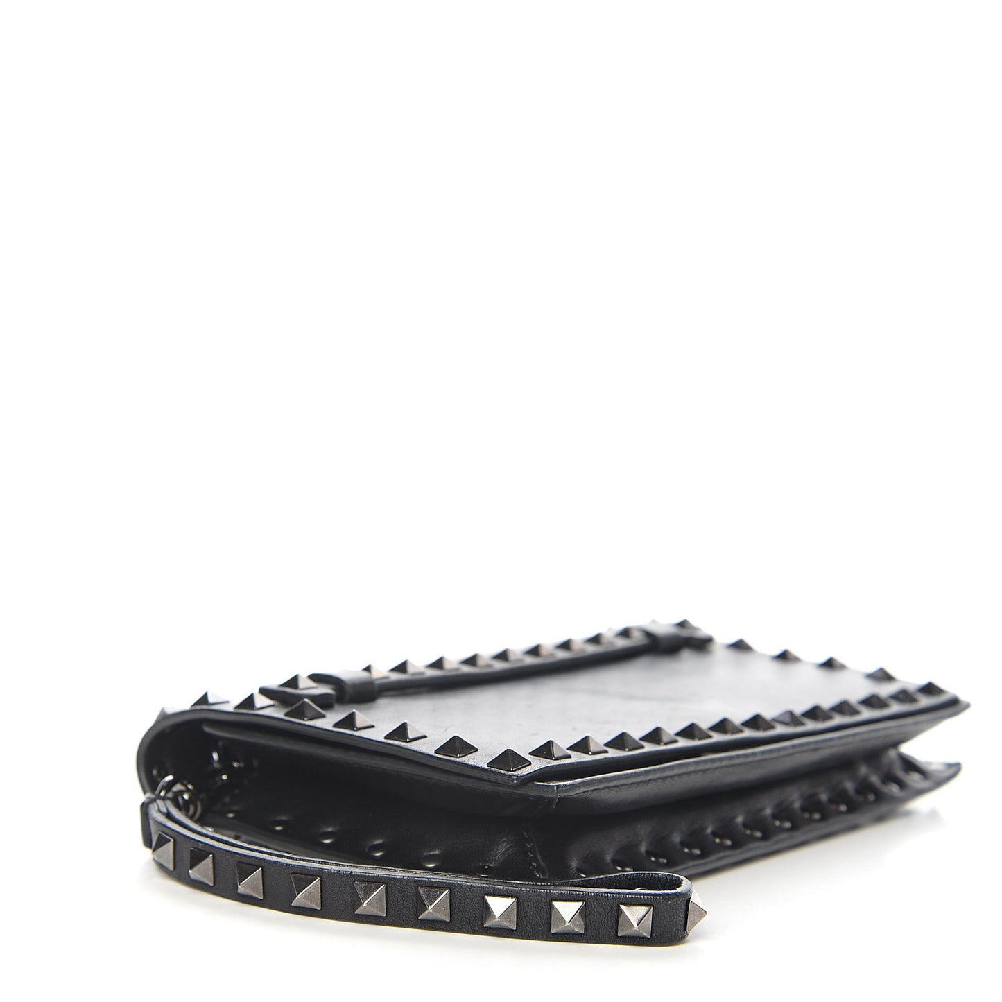 Nappa Small Rockstud Wristlet Clutch Black
