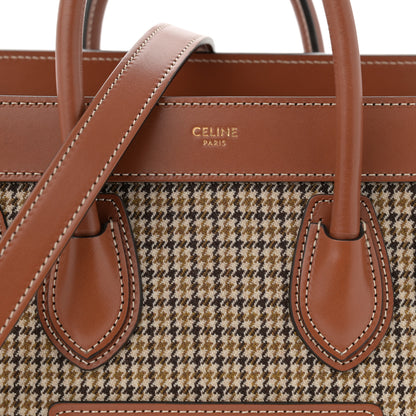 Celine Smooth Calfskin Houndstooth Nano Luggage Tan 9 of 14