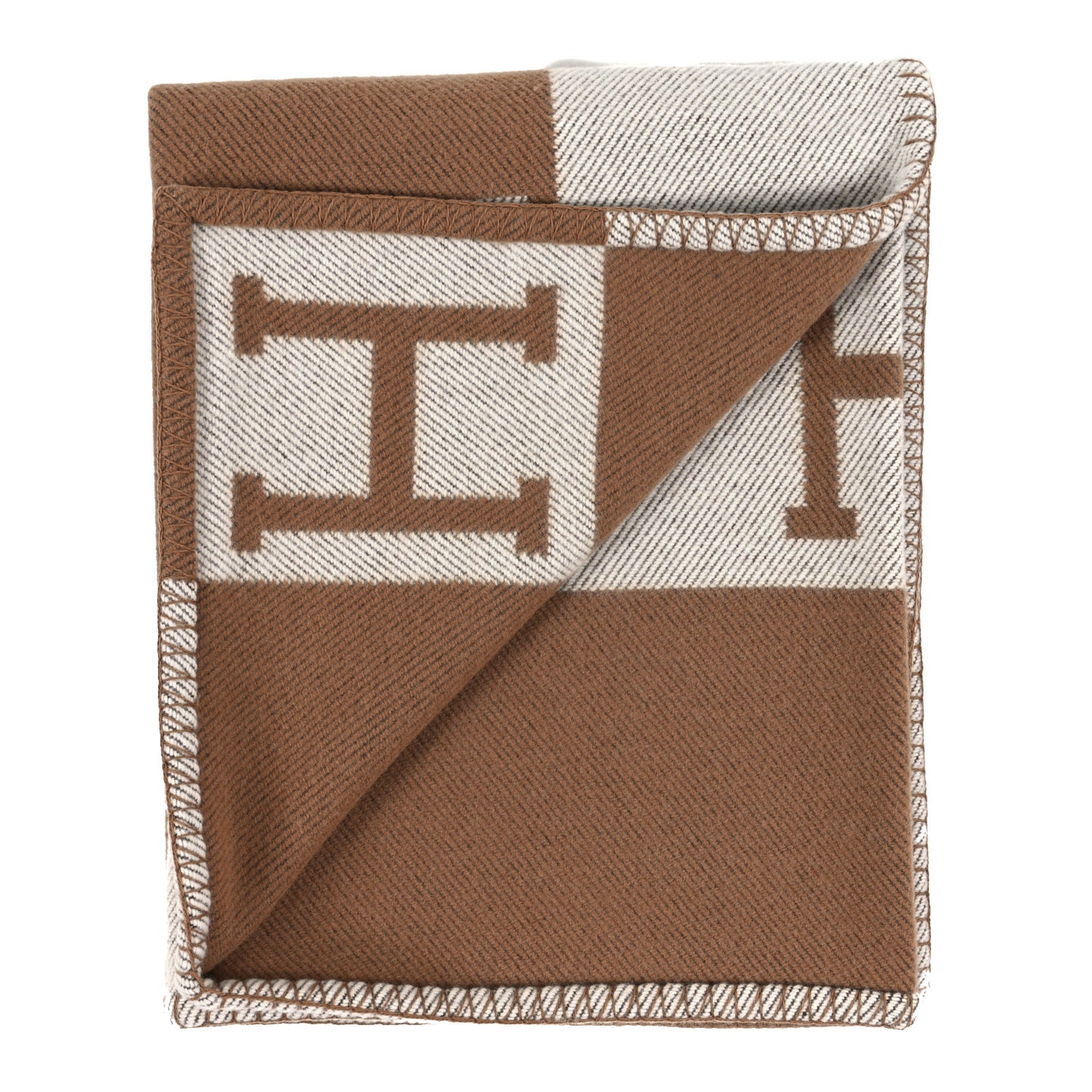 Wool Cashmere Avalon Blanket Ecru Camel