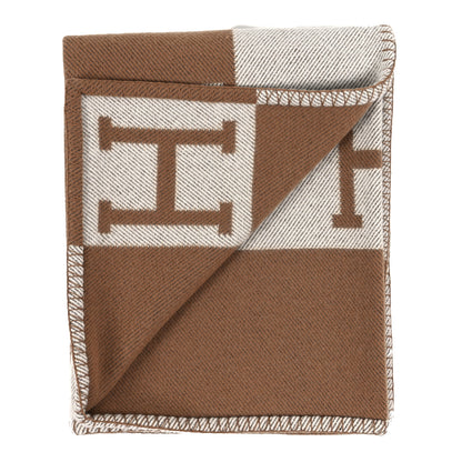 Hermes Wool Cashmere Avalon Blanket Ecru Camel 2 of 3