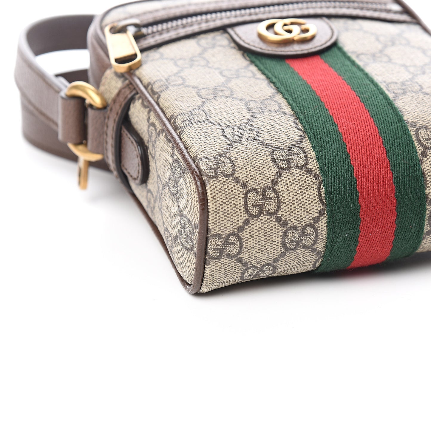 GG Supreme Monogram Web Mini Ophidia Messenger Brown