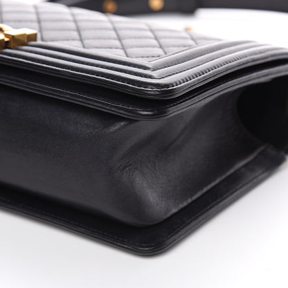 Chanel Lambskin Quilted Medium Boy Flap Black 13 of 14