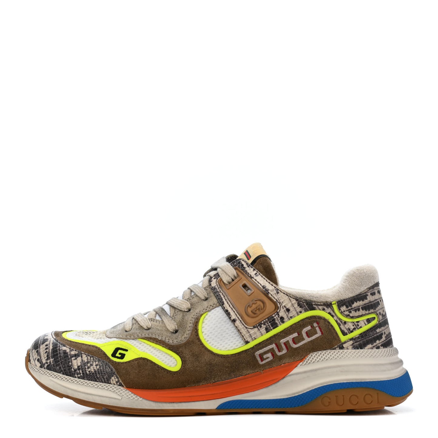 Suede Calfskin Tejus Printed Womens Ultrapace Sneakers 41 Natural Ardesia Neon Yellow