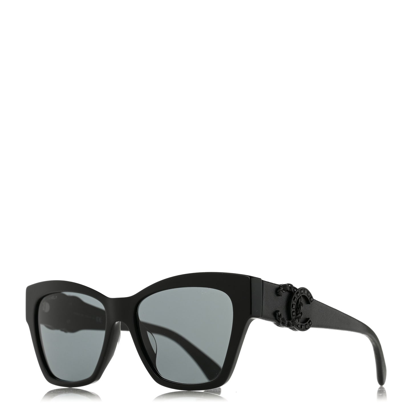 Acetate Square Cat Eye CC Sunglasses 5456 Black