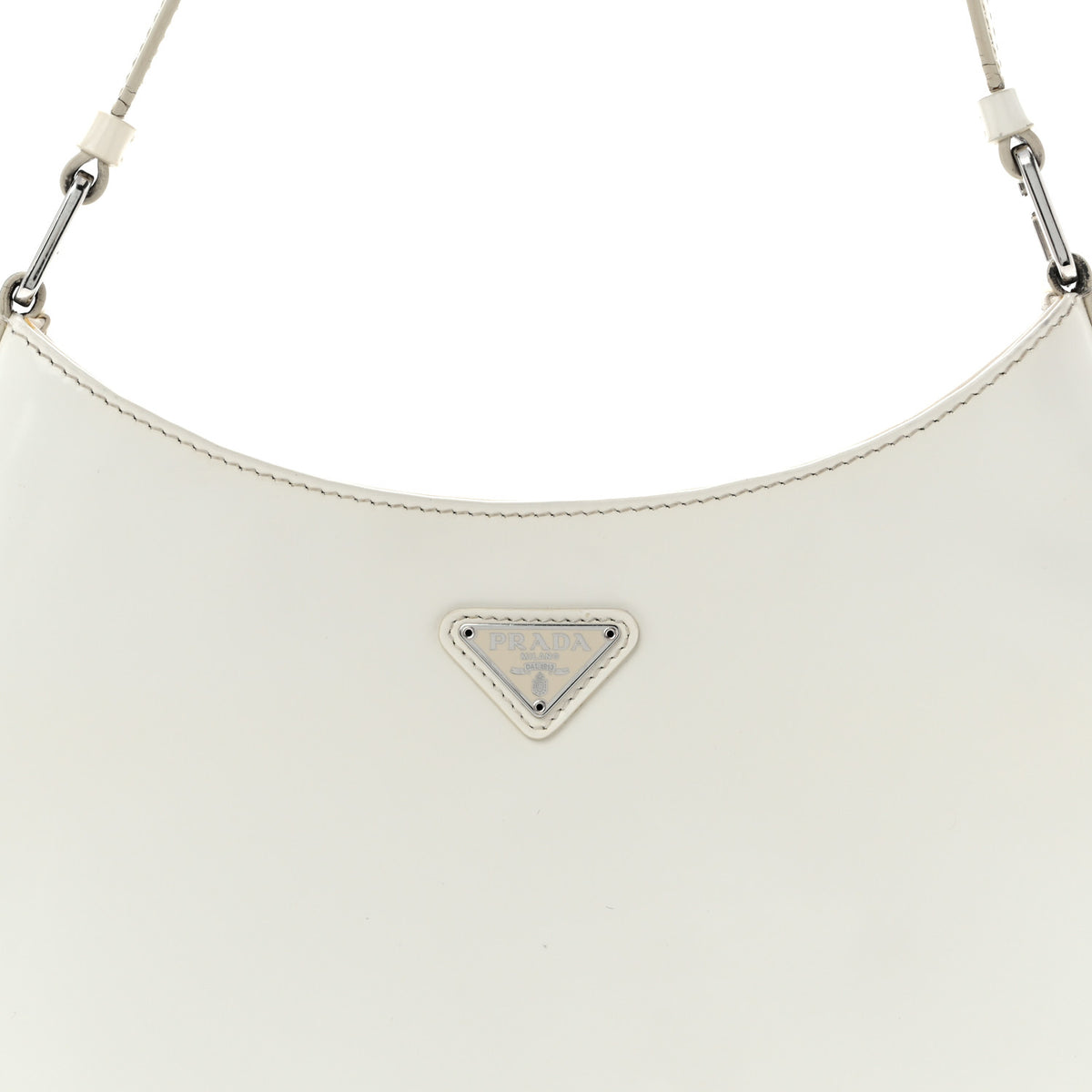 Prada Spazzolato Cleo Shoulder Bag White 7 of 13