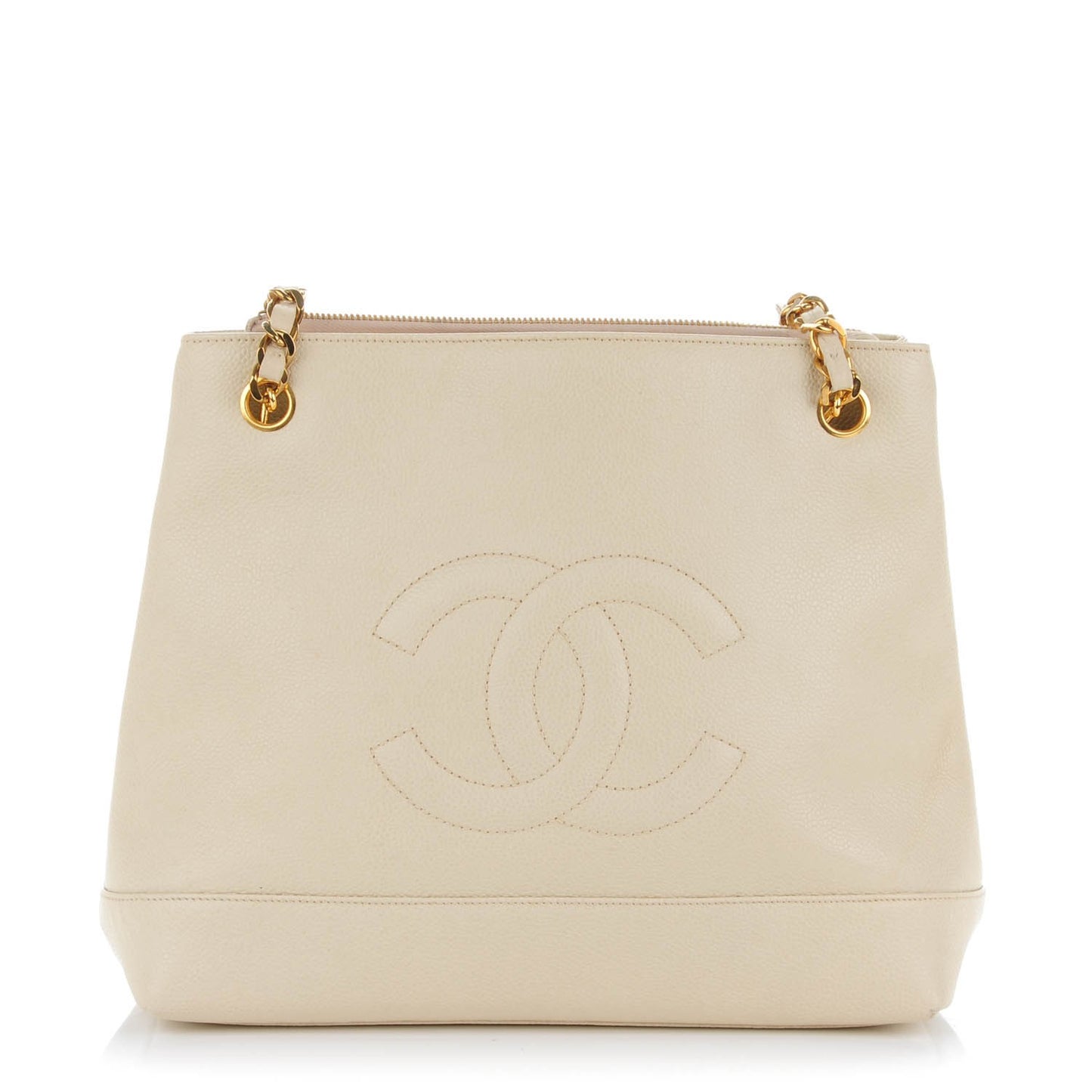 Caviar CC Shoulder Bag Beige