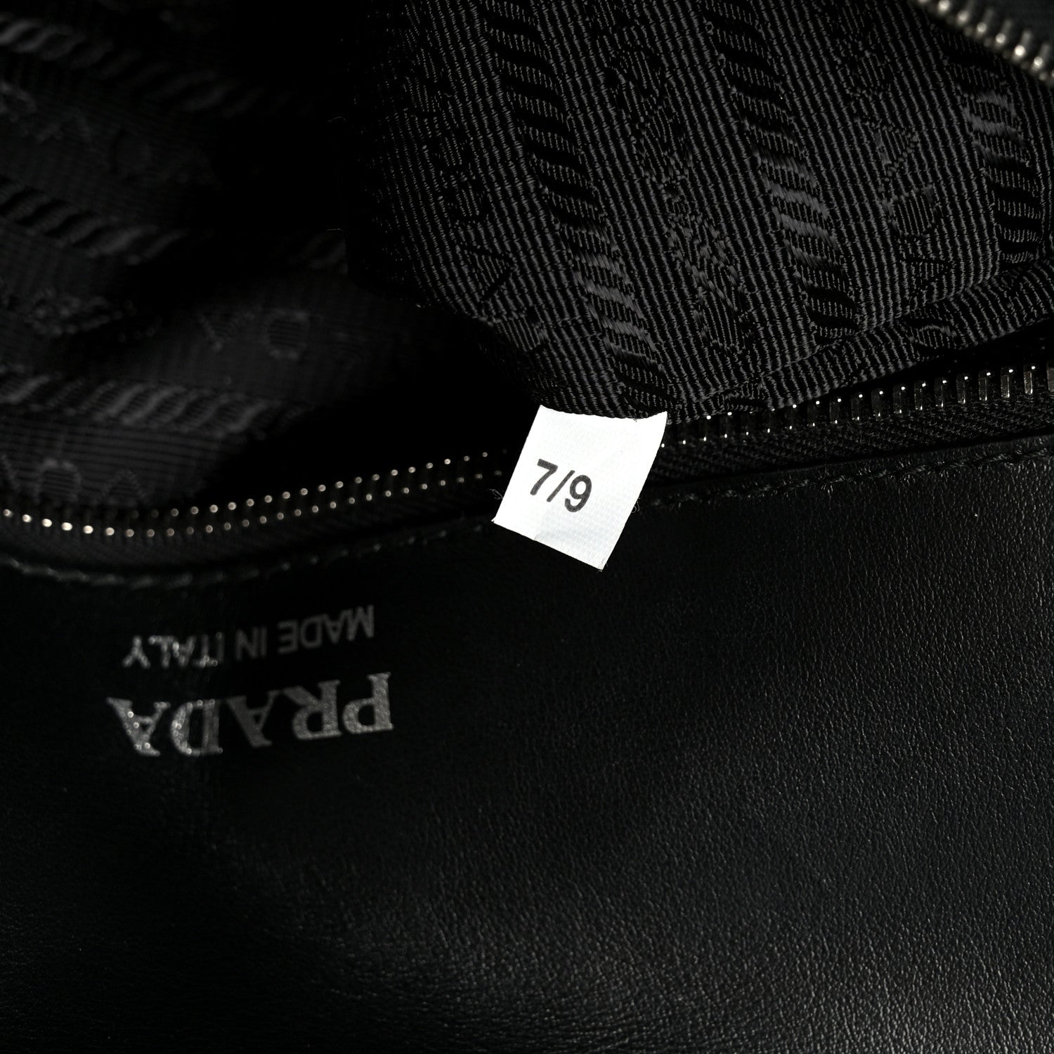 Prada Soft Calfskin Impunture Diagramme Large Chain Flap Shoulder Bag Black 7 of 10
