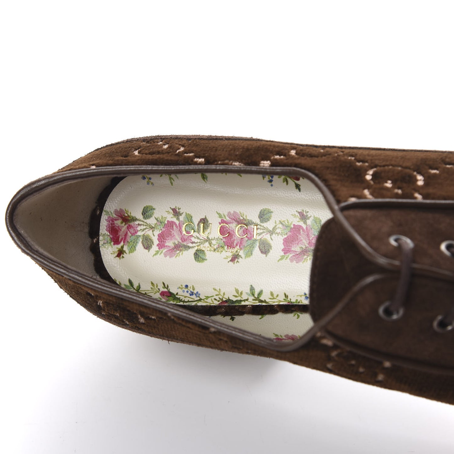 Velvet GG Monogram Thompson Derby Loafers 39.5 Vintage Cocoa Brown