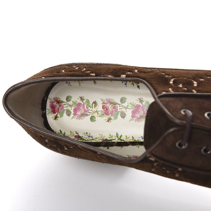 Gucci Velvet GG Monogram Thompson Derby Loafers 39.5 Vintage Cocoa Brown 7 of 9
