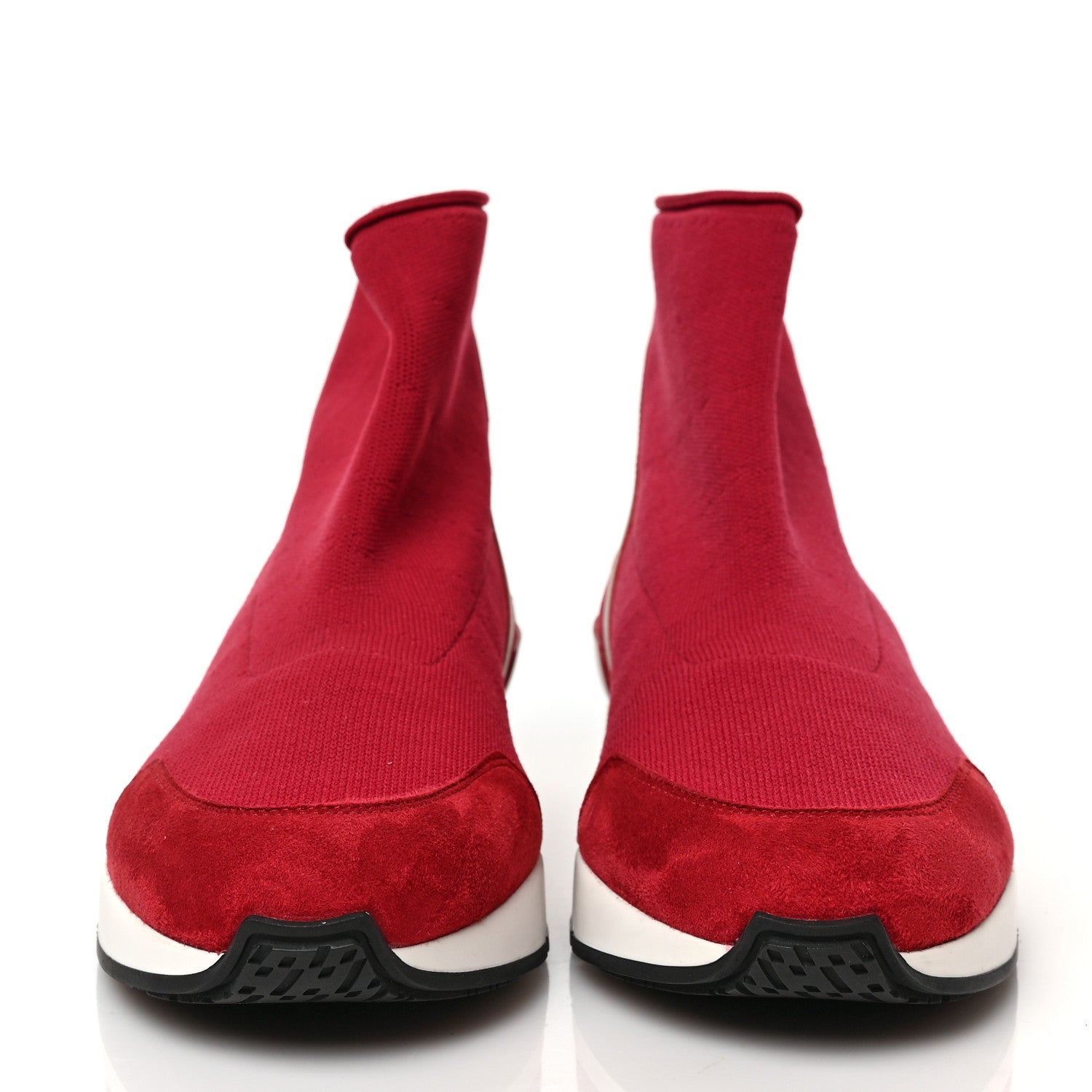 Hermes Mesh Calfskin Suede Soft Sneakers 36.5 Red 2 of 7