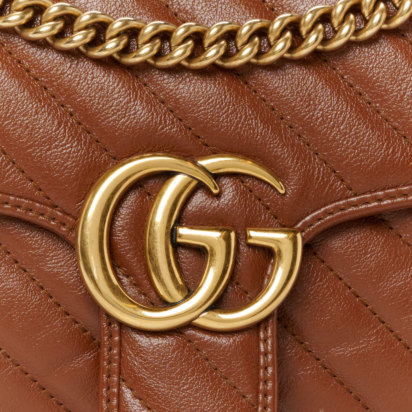 Azalea Calfskin Matelasse Diagonal Small GG Marmont Shoulder Bag Cuir