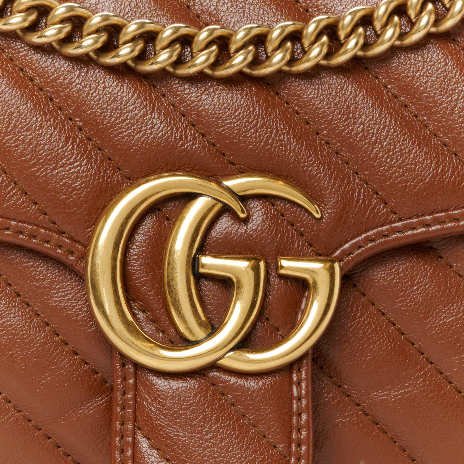 Gucci Azalea Calfskin Matelasse Diagonal Small GG Marmont Shoulder Bag Cuir 9 of 11