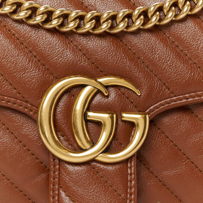 Gucci Azalea Calfskin Matelasse Diagonal Small GG Marmont Shoulder Bag Cuir 9 of 11