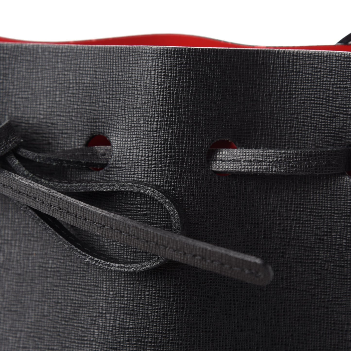 Saffiano Mini Bucket Bag Black Flamma
