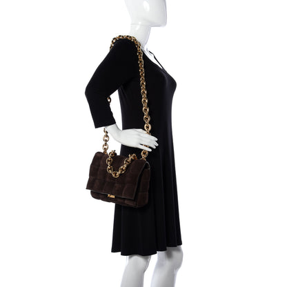 Bottega Veneta Suede Maxi Intrecciato Padded Chain Cassette Crossbody Bag Fondant 2 of 12