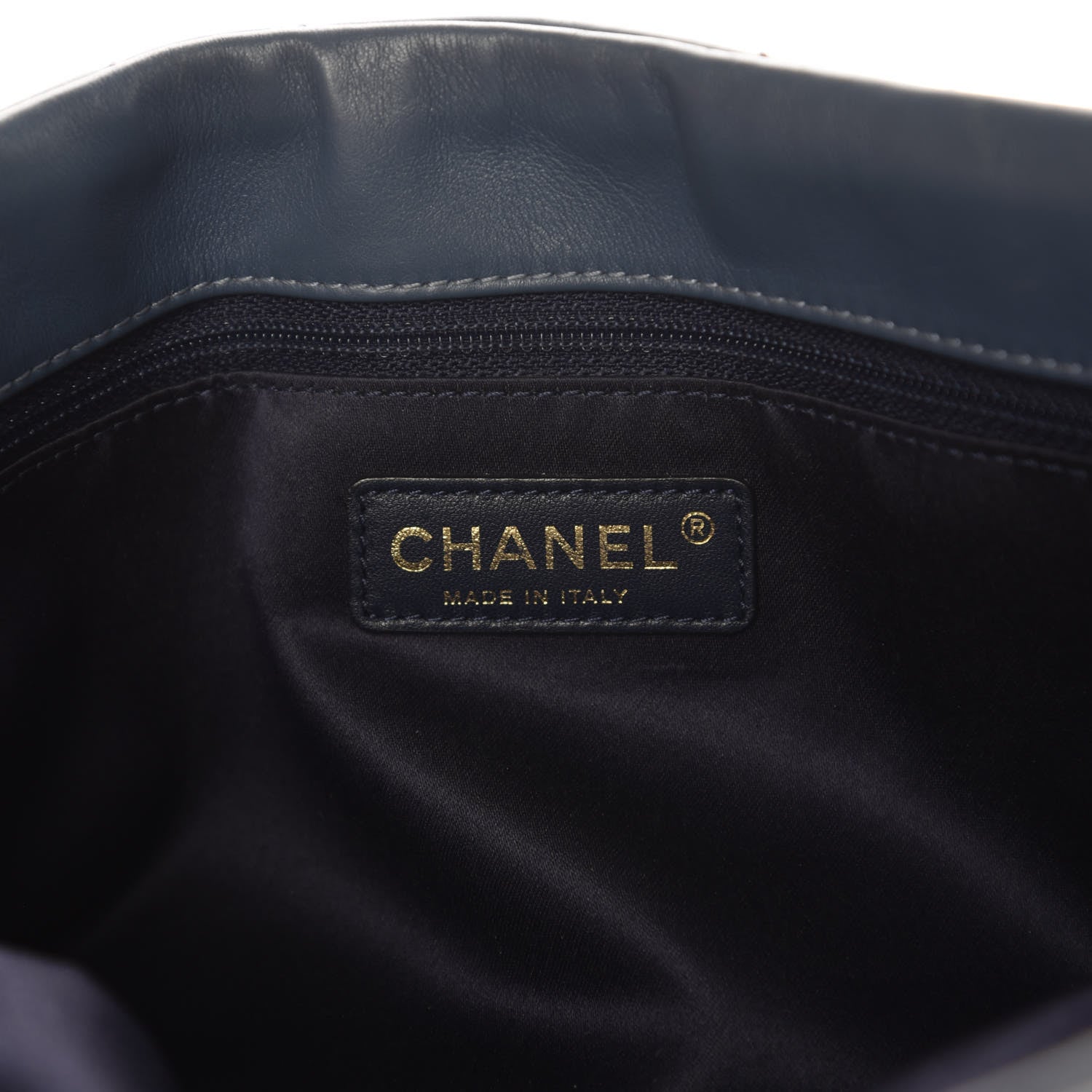 Chanel Calfskin Chevron Quilted Surpique Tote Blue 7 of 10
