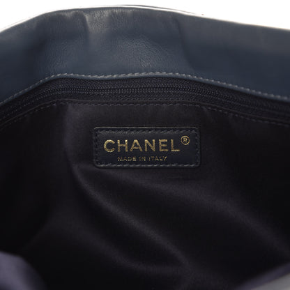 Chanel Calfskin Chevron Quilted Surpique Tote Blue 7 of 10