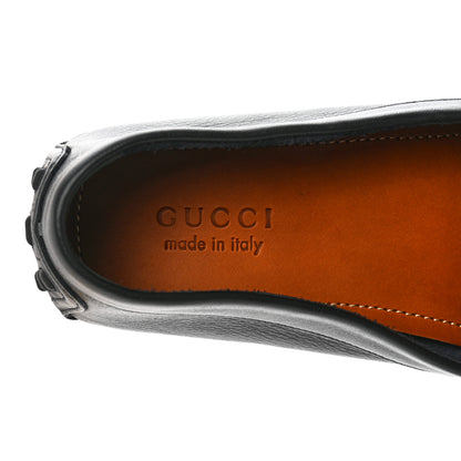 Gucci Soft Clove Calfskin Mens Interlocking G Driver Loafers 11 Black 7 of 10