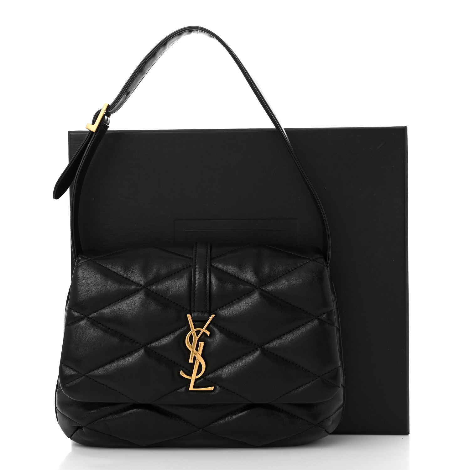Saint Laurent Lambskin Quilted Le 57 Diamond Shoulder Bag Black 12 of 12