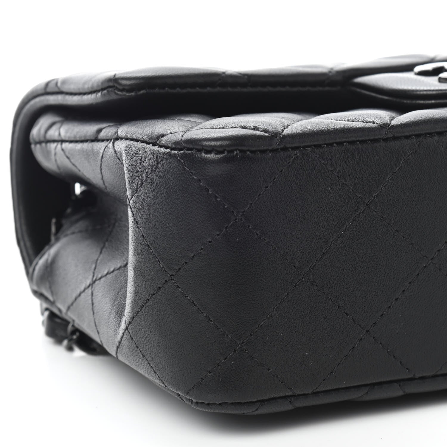 Chanel Lambskin Quilted Mini Rectangular Flap So Black 7 of 8