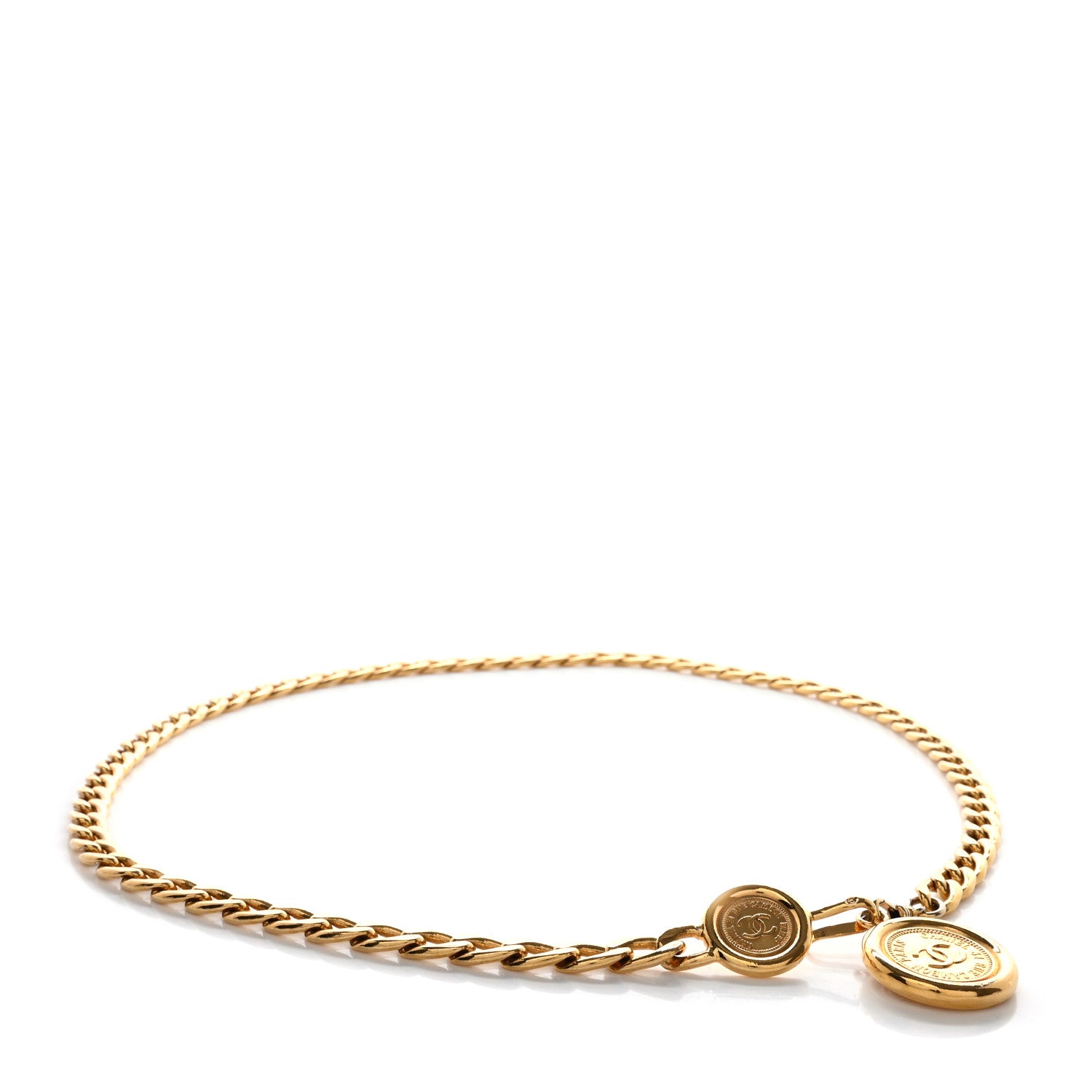 Chanel Metal Chain CC Medallion Belt Gold 1 of 2