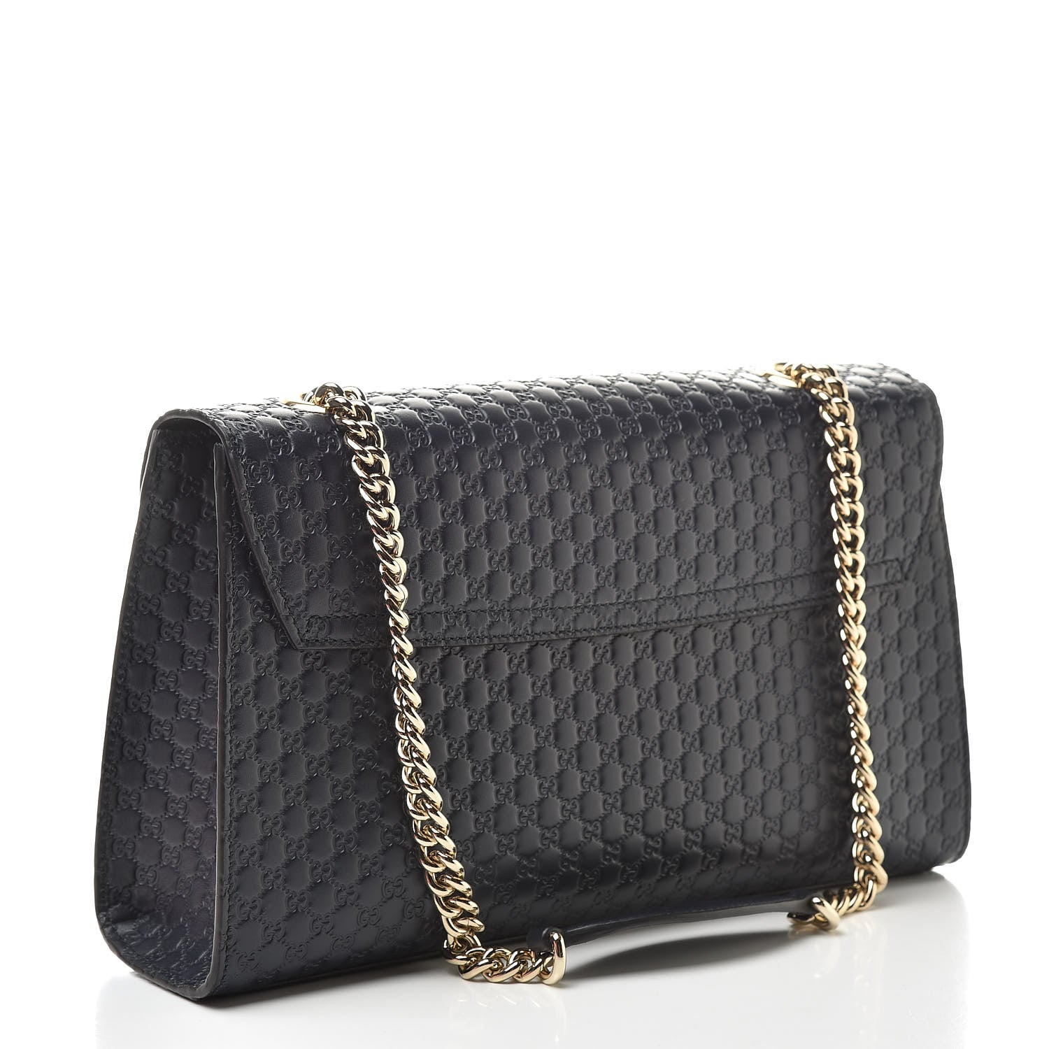 Gucci Soft Microguccissima Medium Emily Chain Shoulder Bag Blue 3 of 14