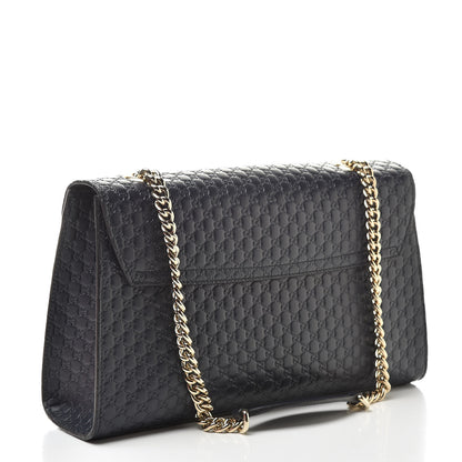 Gucci Soft Microguccissima Medium Emily Chain Shoulder Bag Blue 3 of 14