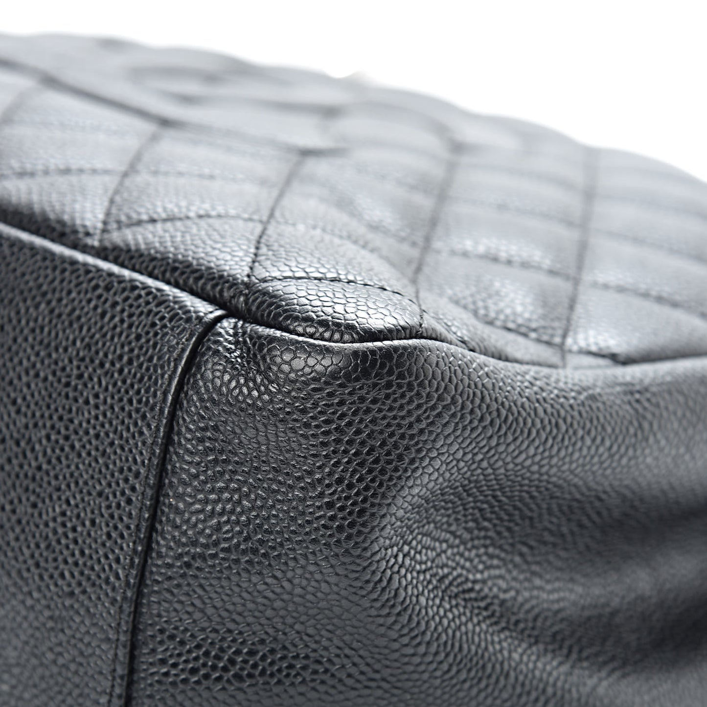 Caviar Quilted Grand Shopping Tote GST Black