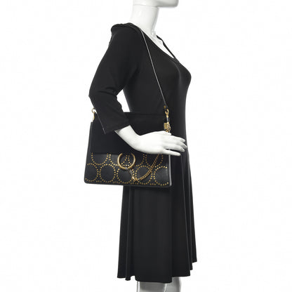 Chloe Calfskin Suede Studded Medium Faye Shoulder Bag Black 2 of 9