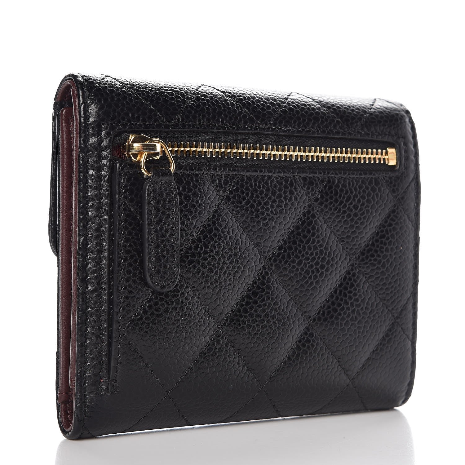 Chanel Caviar Quilted Compact Flap Wallet Black 3 of 8