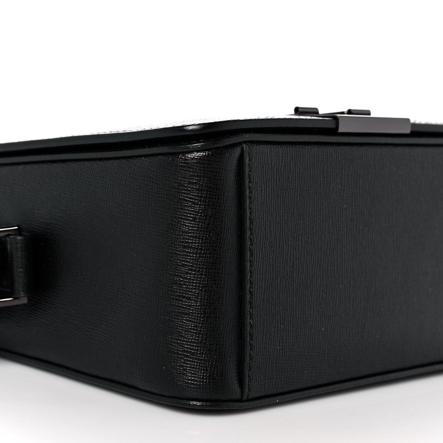 Calfskin Binder Clip Bag Black