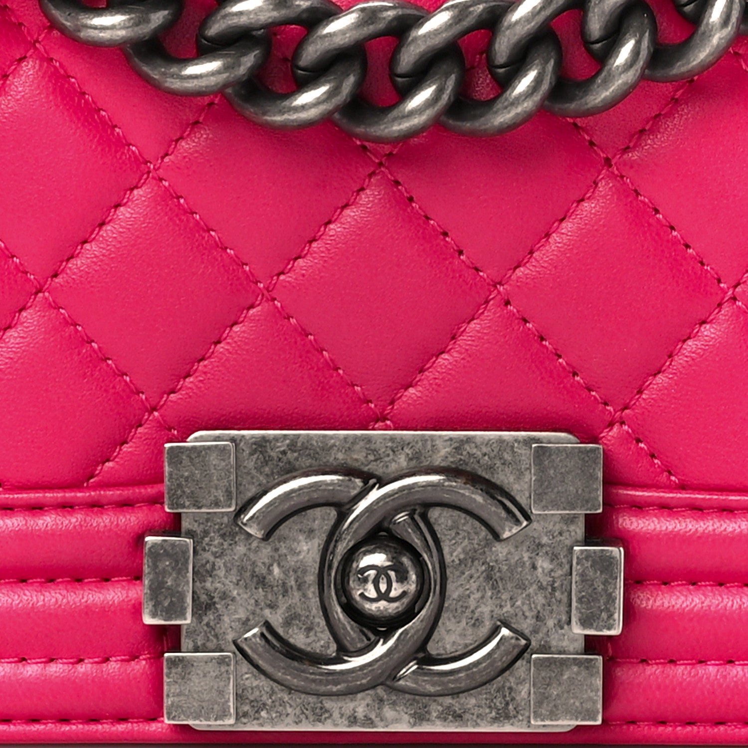 Chanel Lambskin Quilted Small Boy Flap Dark Pink 8 of 10