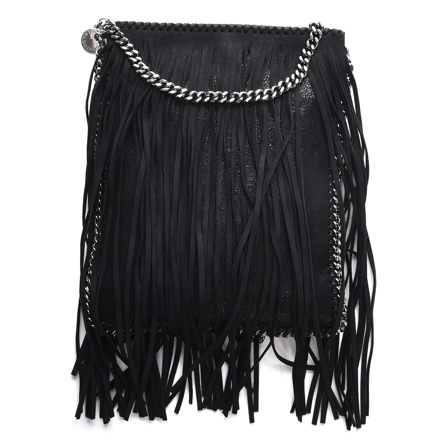 Stella McCartney Shaggy Deer Fringe Flat Crossbody Black 1 of 8