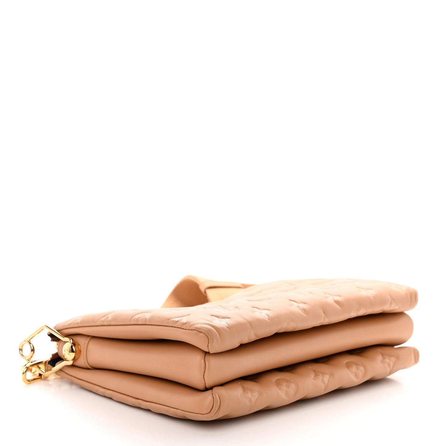 Lambskin Embossed Monogram Coussin PM Camel