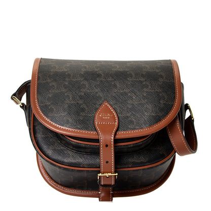 Celine Triomphe Canvas Medium Folco Bag Tan 1 of 4