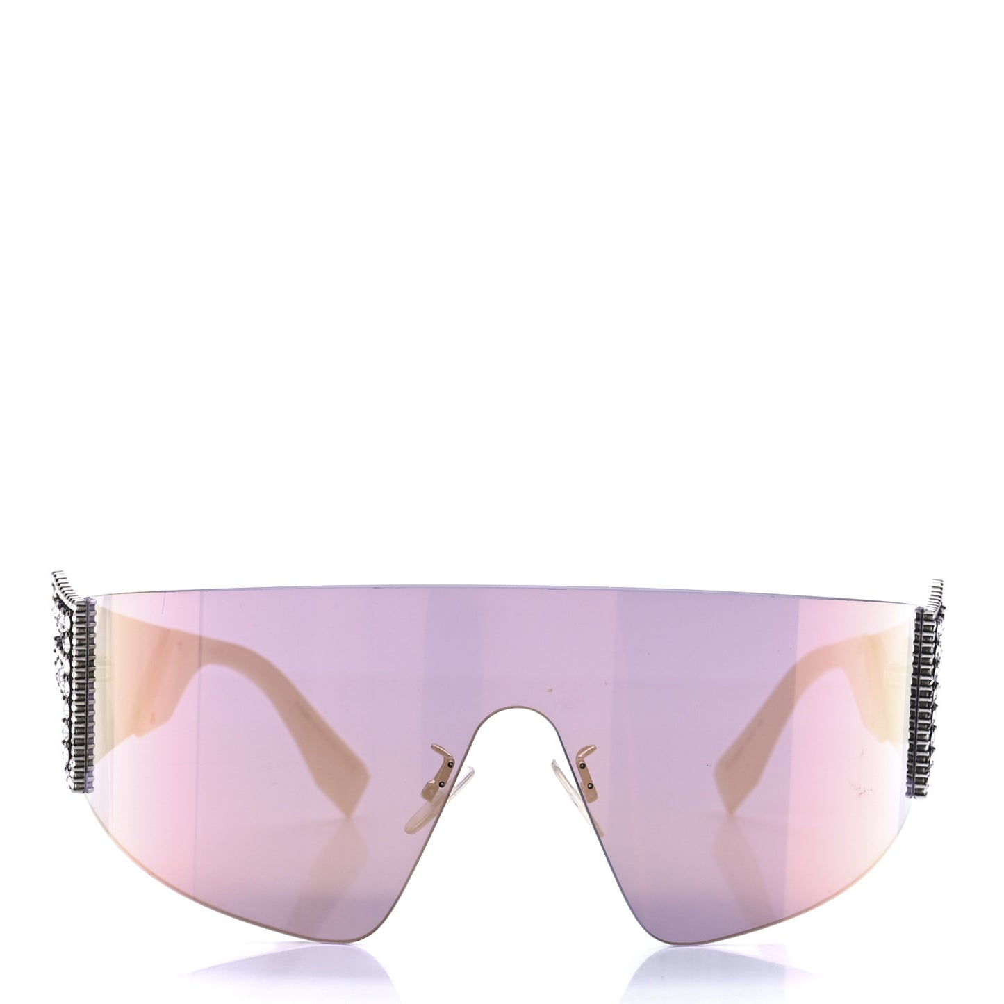 Mirrored Crystal Embellished FFreedom Shield Sunglasses FF 0382/S Pink