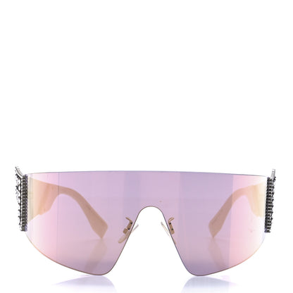Fendi Mirrored Crystal Embellished FFreedom Shield Sunglasses FF 0382/S Pink 2 of 7