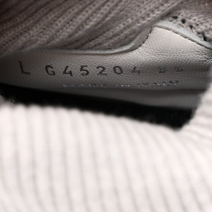 Chanel Suede Calfskin Knit CC Sneakers 38 Navy Purple Black Grey 7 of 9
