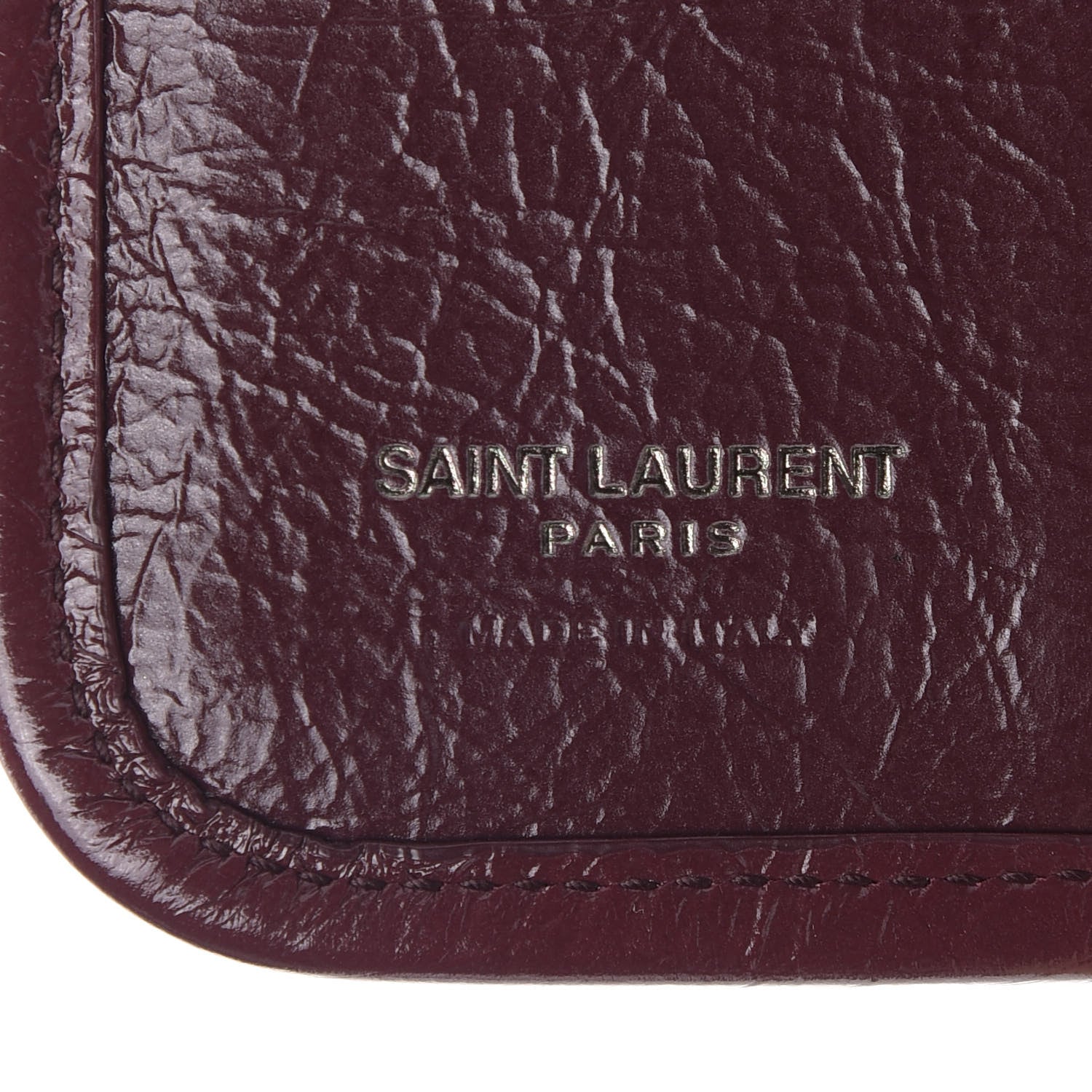 Saint Laurent Crinkled Calfskin Matelasse Monogram Niki Card Holder Rouge Legion 6 of 6