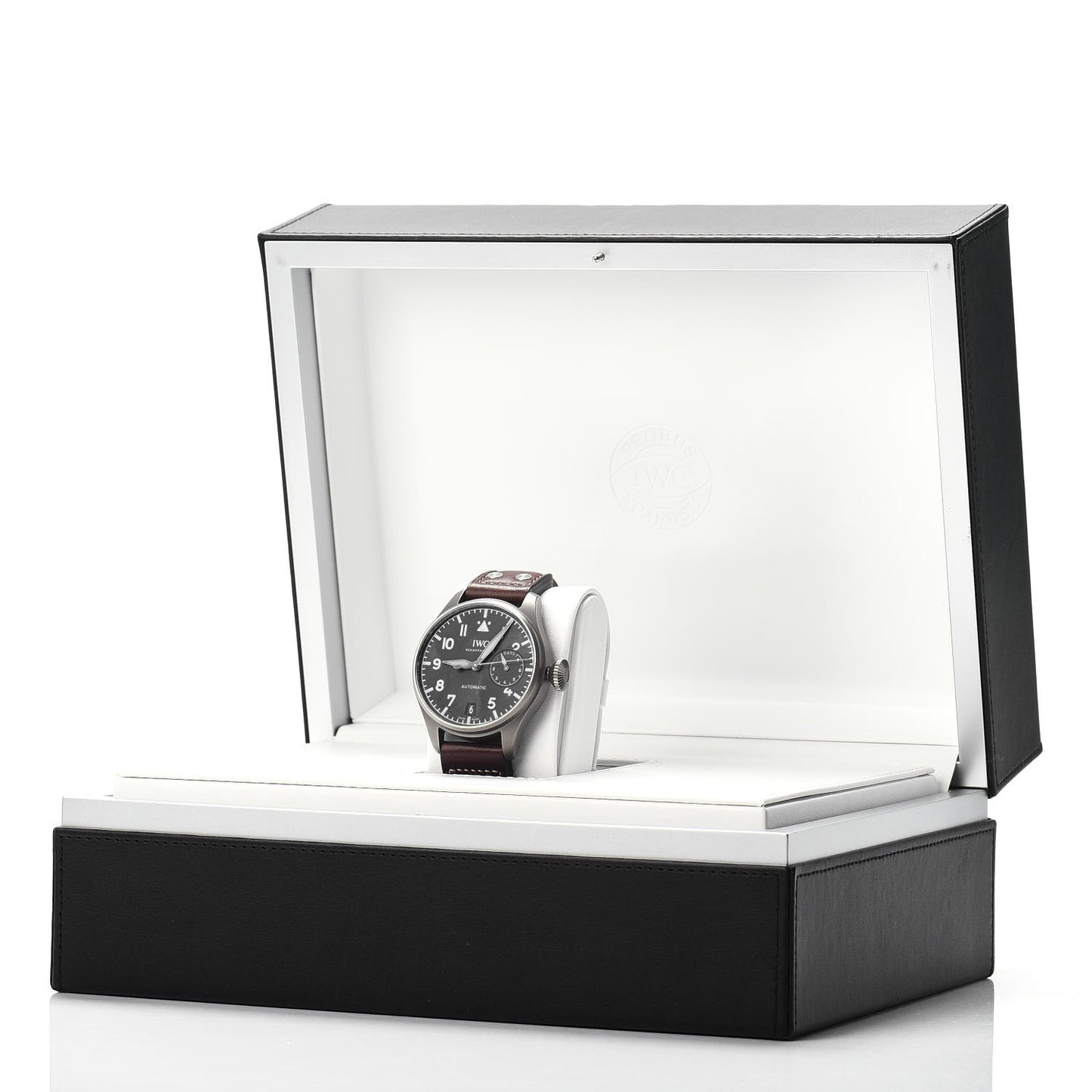 Titanium Calfskin 46mm Big Pilot Heritage Automatic Watch Black IW501004