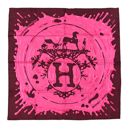 Hermes Silk Peinture Fraiche Scarf 90 Prune Rose Indien 1 of 5