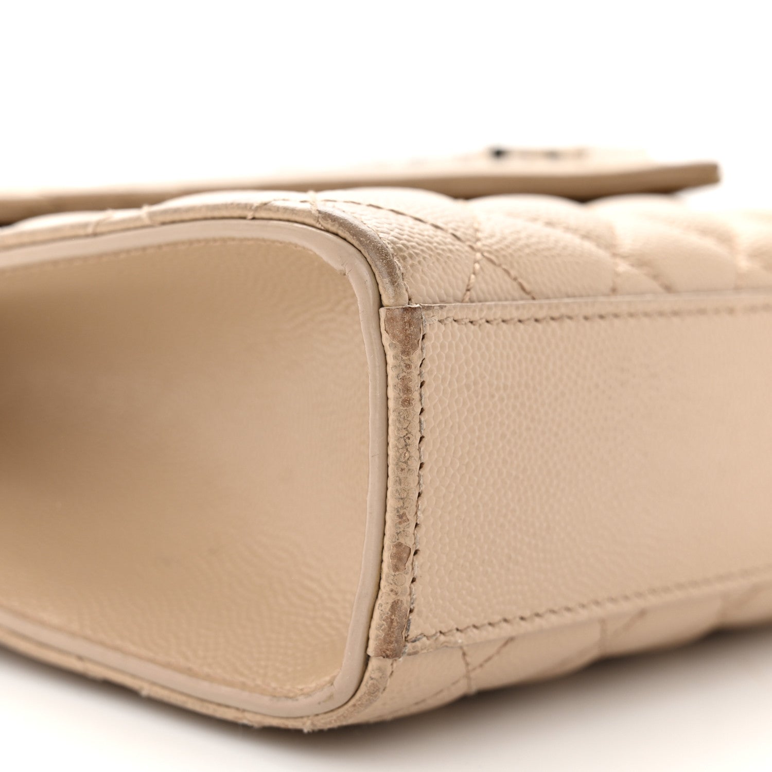Saint Laurent Grain De Poudre Textured Mixed Matelasse Medium Triquilt Monogram Satchel Dark Beige 9 of 15