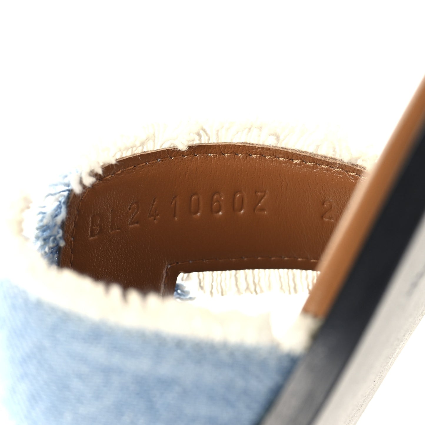 Denim Oran Fringe Sandals 36 Bleu Clair
