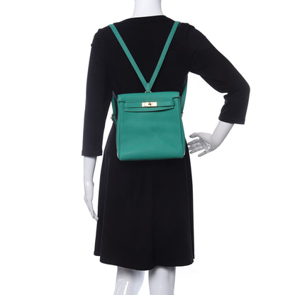 Hermes Taurillon Clemence Kelly Ado Backpack Vert Verone 2 of 9