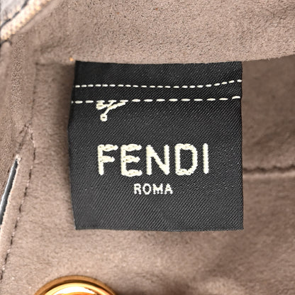 Fendi Glazed Fabric Vitello Century FF 1974 Stamp Patch Mini Double F Crossbody Bag Mogano Panna Black 6 of 10