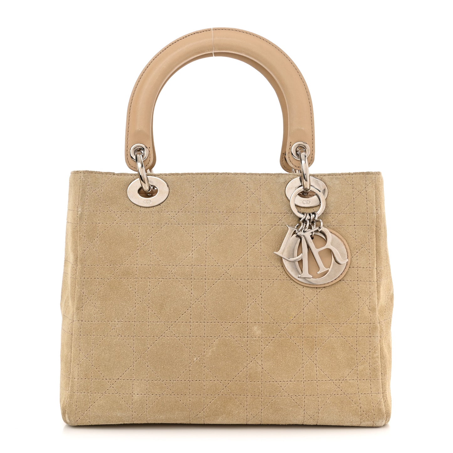 Suede Cannage Medium Lady Dior Beige